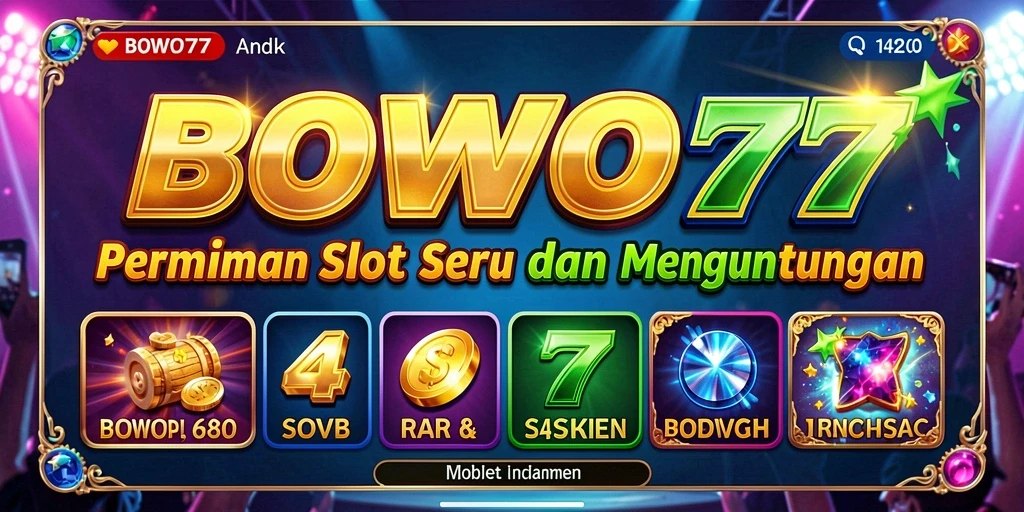 Screenshot gameplay BOWO77 yang menampilkan mesin slot menarik.