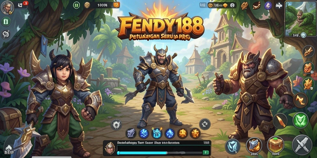 Screenshot FENDY188 menampilkan pertempuran seru dalam dunia RPG yang luas.