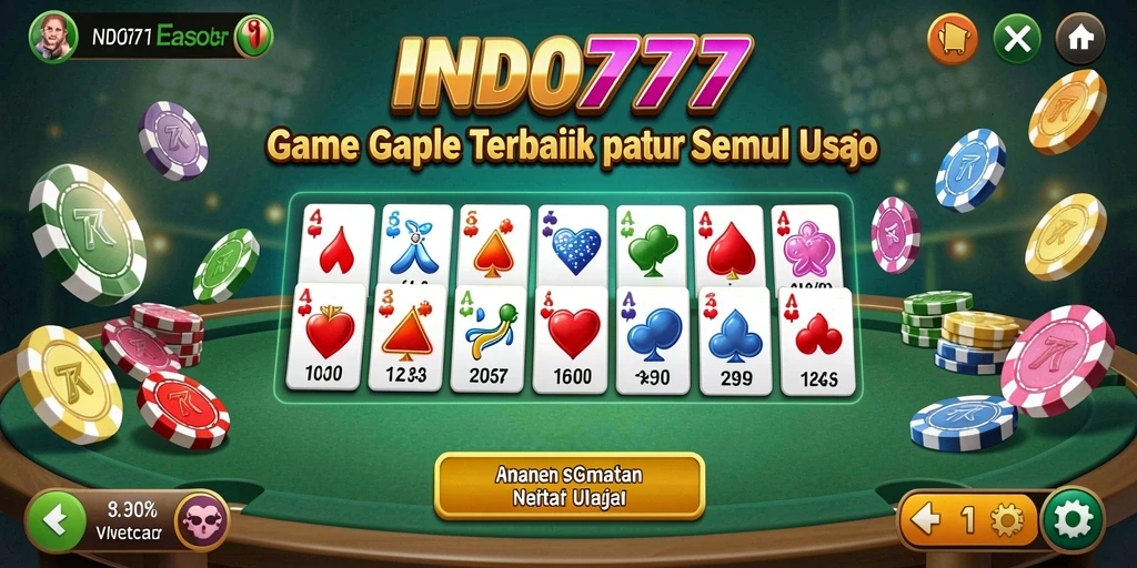 Tampilan gameplay Gaple yang seru di INDO777.