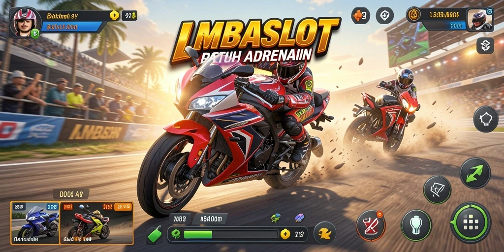 Gameplay menegangkan di trek balap motor.