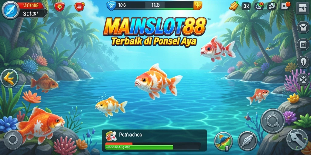 Screenshot gameplay <strong>MAINSLOT88</strong> menampilkan aksi memancing yang mendebarkan.
