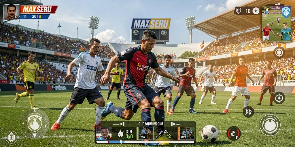 Gameplay seru MAXSERU dengan berbagai pilihan olahraga.