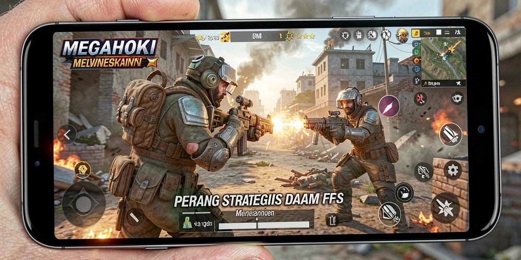 Screenshot gameplay MEGAHOKI yang menunjukkan aksi tembak-menembak yang intens.