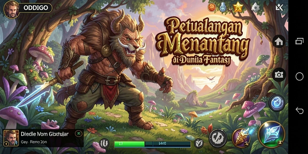 Tangkapan layar ODDIGO menampilkan aksi seru dalam petualangan fantastis.