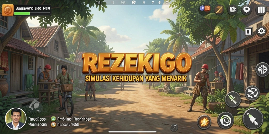 Screenshot gameplay REZEKIGO yang menunjukkan aktivitas simulasi yang menarik.